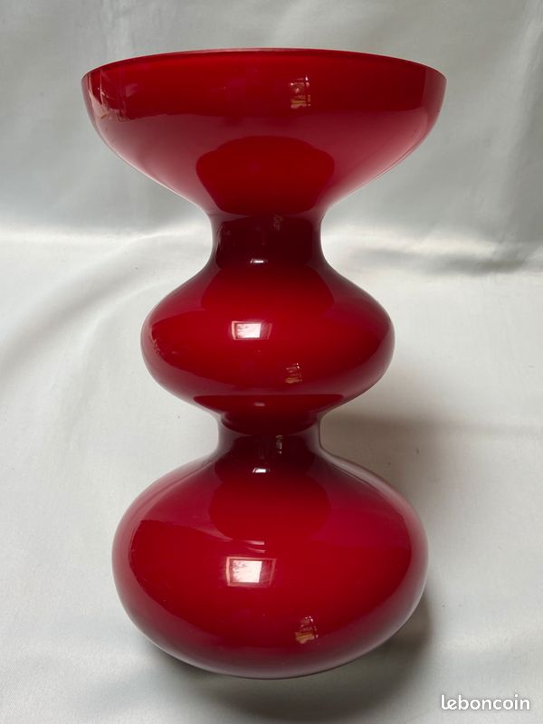 Grand vase design LEONARDO verre bicolore rouge et blanc 31 cm (image 4)