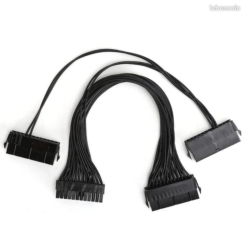 Câble Triple Alimentation PSU 24 Broches - Extension ATX Pour Multi-GPU Et Mining - 30 Cm