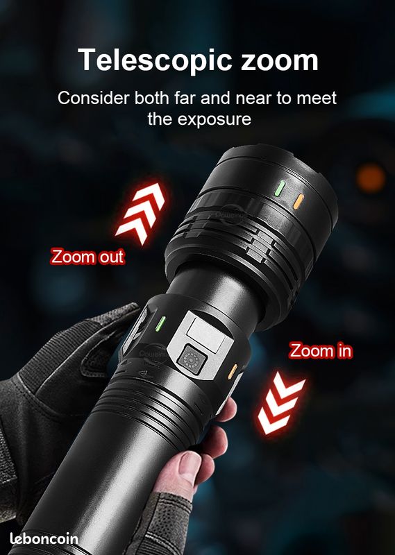 cinlinso Lampe Torche LED Ultra Puissante - 500000 Lumens Lampe de