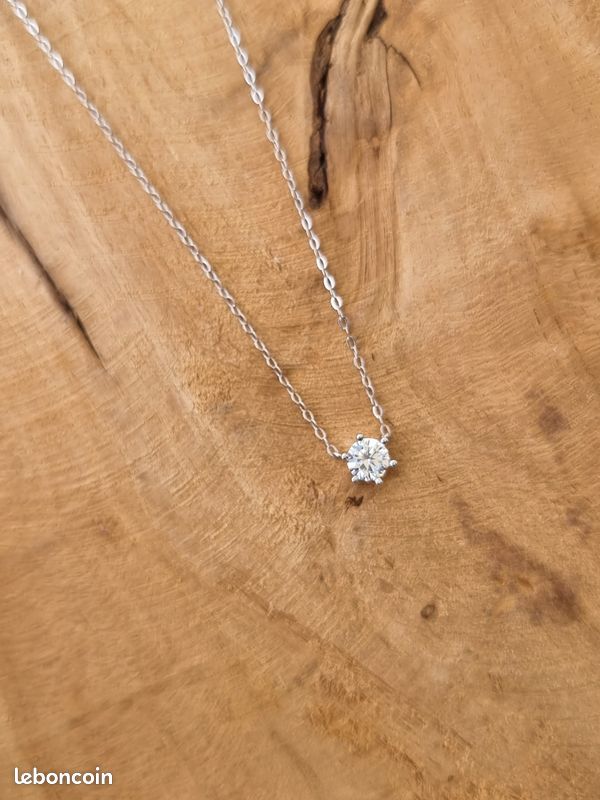 Collier Femme Choker Dainty Or/Argent Zircone Cubique Pendentif Solitaire CZ Chaîne Acier Inoxydable