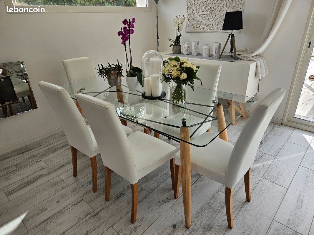 Lot de 6 chaises scandinave blanche (image 8)