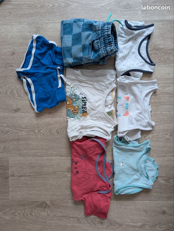 Lot été 3 ans bodys sans manches shorts (image 1)