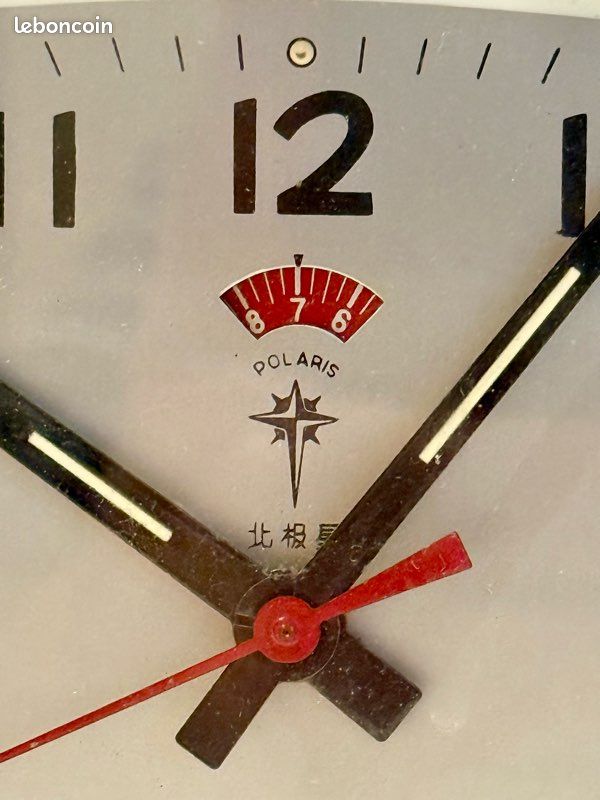 VINTAGE POLARIS CHINESE MECHANICAL ALARM CLOCK * CHROME & ENAMEL * SUPER