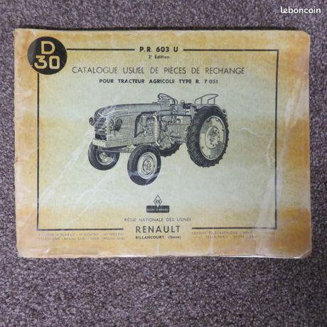 Plaquette dÃ©pliant RENAULT Le Tracteur D30 diesel 30 cv by RÃ©gie Nationale des usines Renault: Very Good | Démons & Merveilles