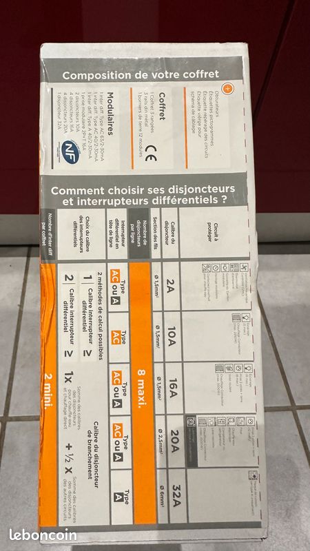 Tableau électrique pré-équipé 3 rangées 3 interrupteurs différentiels blanc NEUF (image 5)