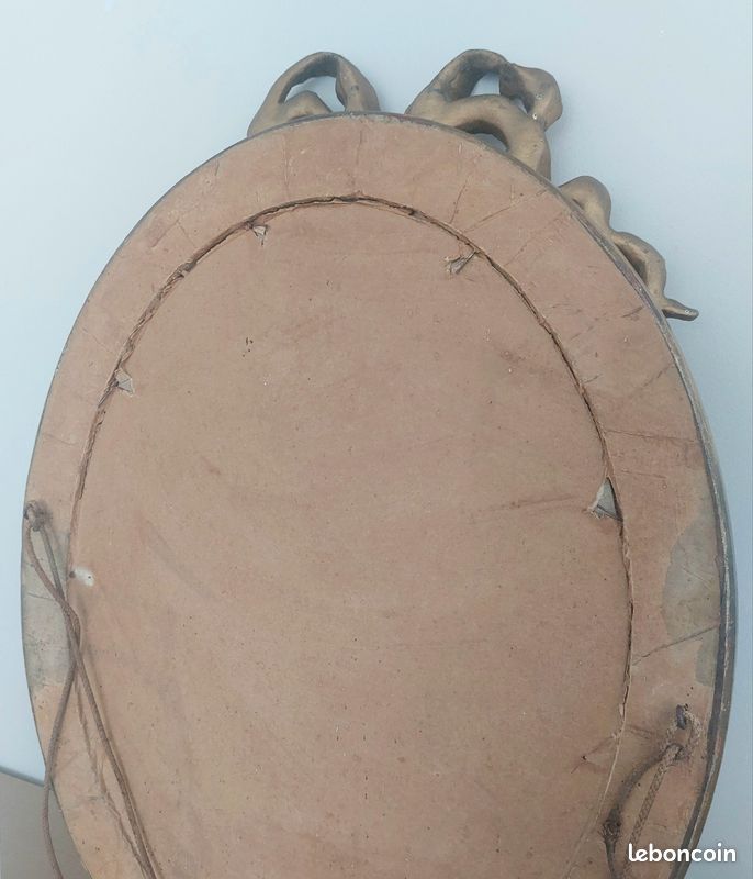 Cadre ovale ancien en bois moulures dorées (image 6)