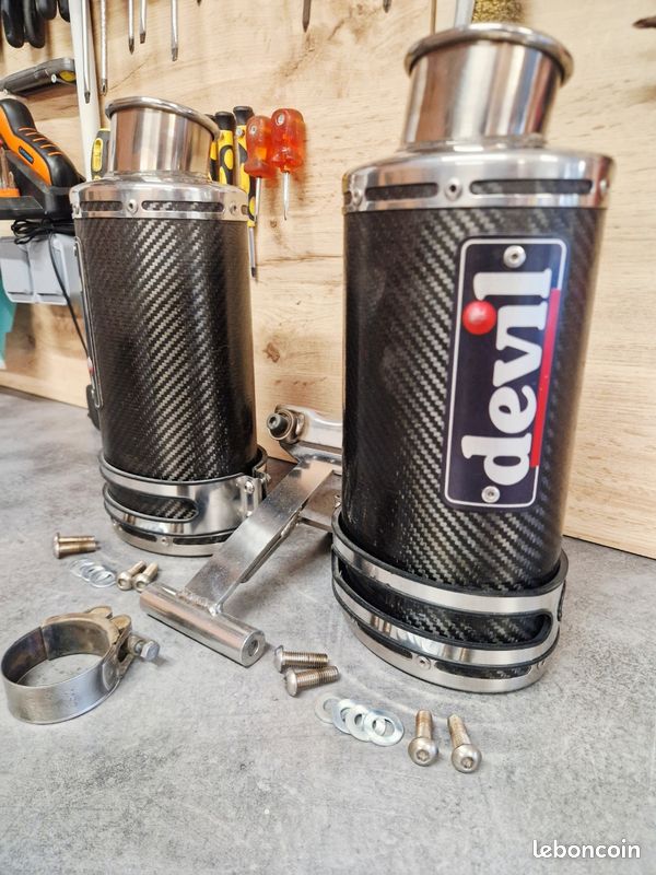 Echappement double devil carbone FZ6 (image 1)
