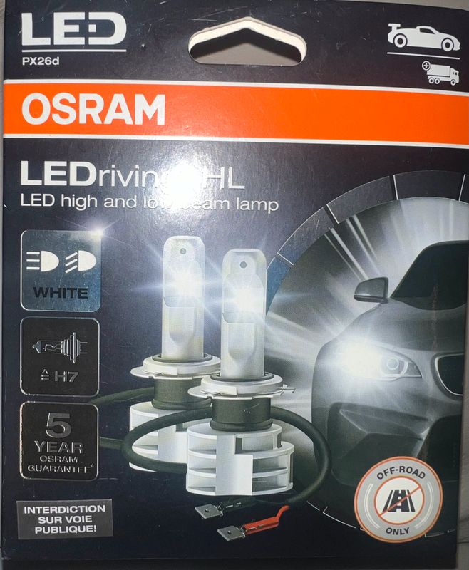 2 Ampoules LED OSRAM H7 Standard Cool White LEDriving® 6000K 12/24V -  Équipement auto