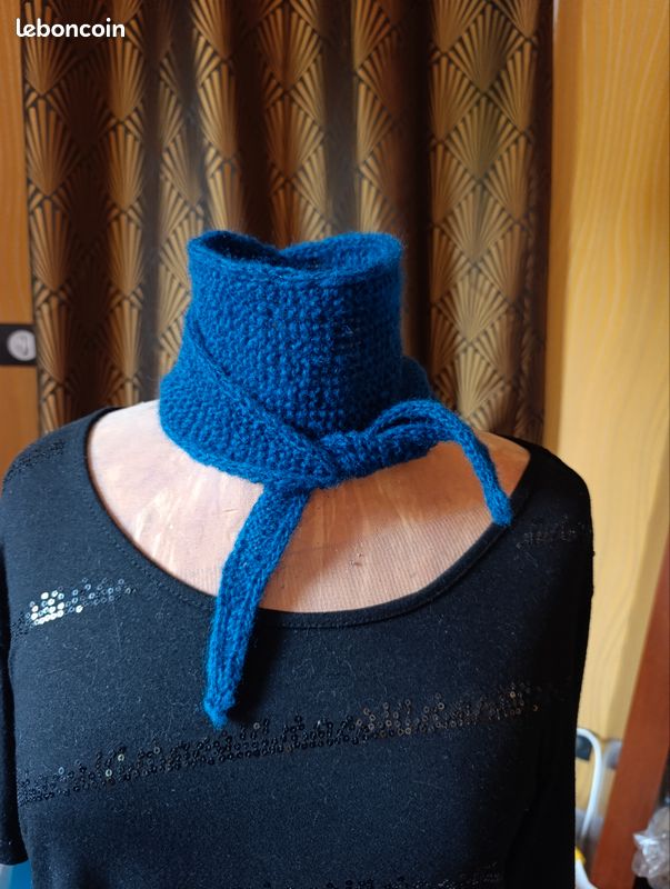 Sophie scarf nuage écharpe sophie bleu nuit neuf fait main (image 4)
