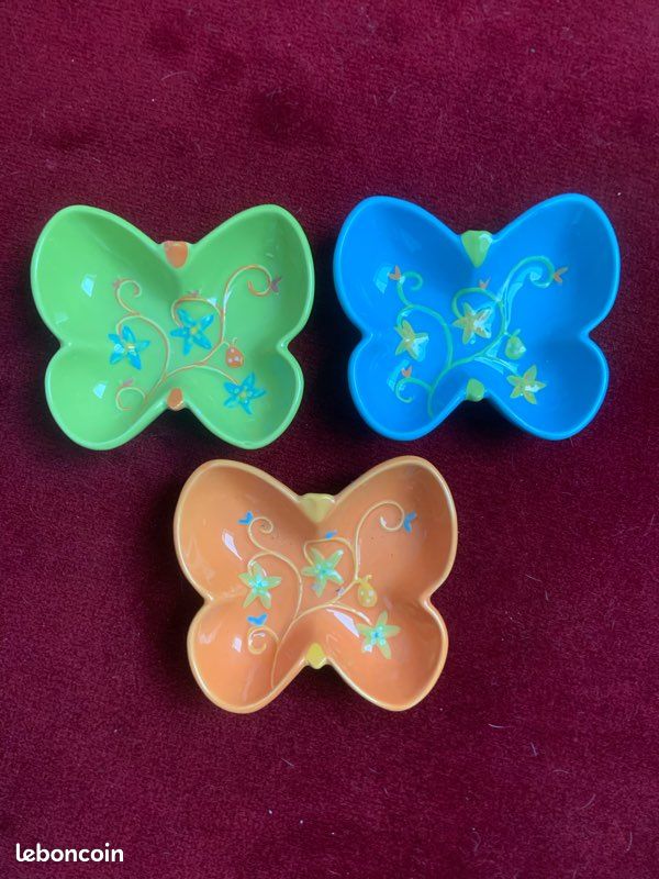 Lot de 6 vide-poches / coupelles apéro en forme de papillon (image 1)
