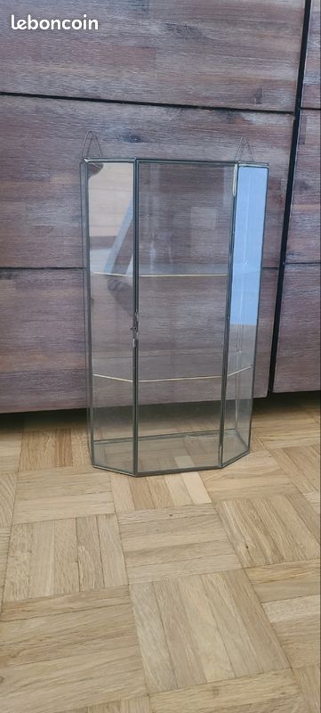 Vitrine vintage verre et laiton (image 1)
