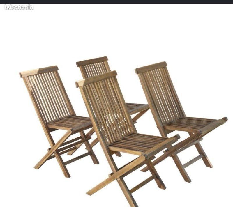 Lot de 4 chaises en teck neuves sous emballage possibilité de pkus de lot (image 2)