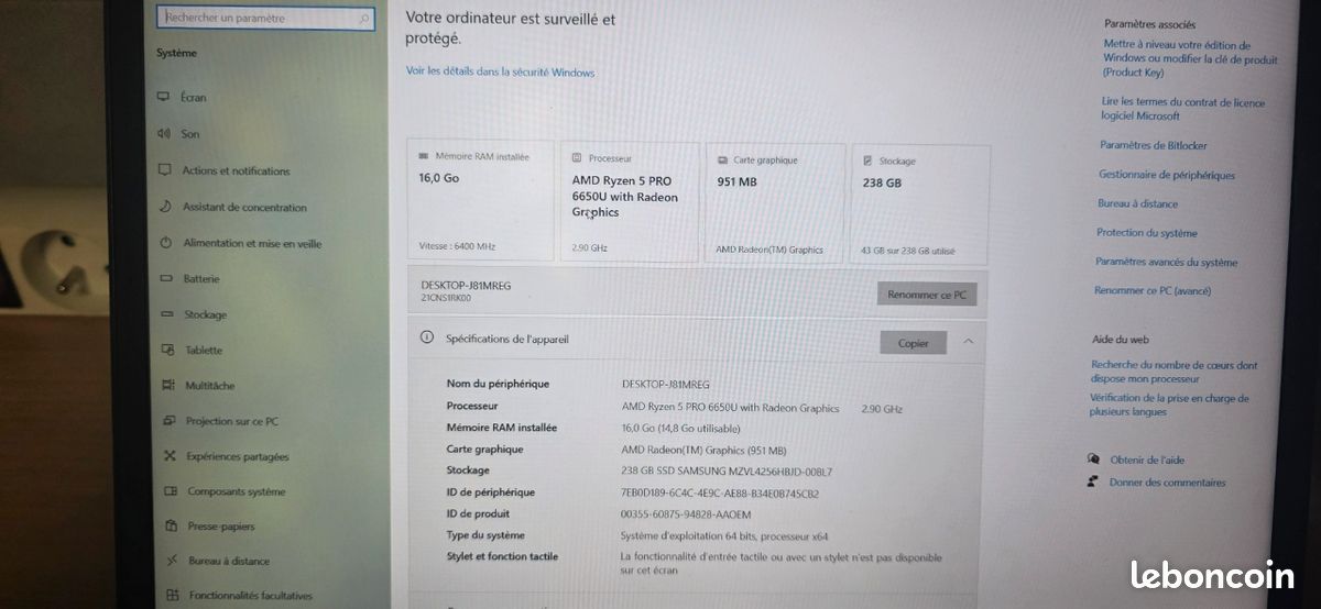 Lenovo X13 gen 3 Ryzen 5 pro 6650u 16gb (image 2)