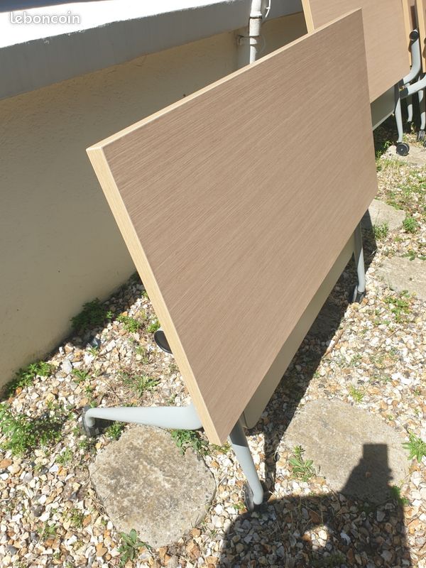 Table de bureau pliante bois et metal (image 5)