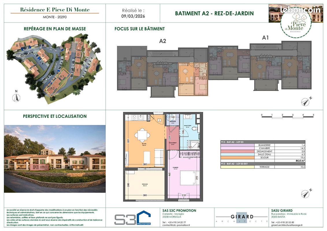 Appartement 2 pièces 44 m² · à Vescovato · 44 m² · 141 000 €