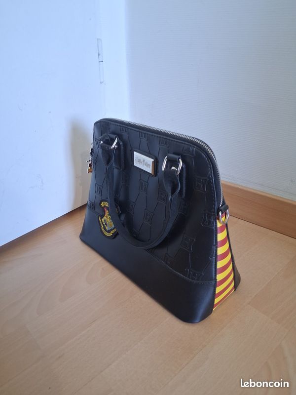 Sac à main Harry Potter Poudlard noir rayures rouges et jaunes (image 5)
