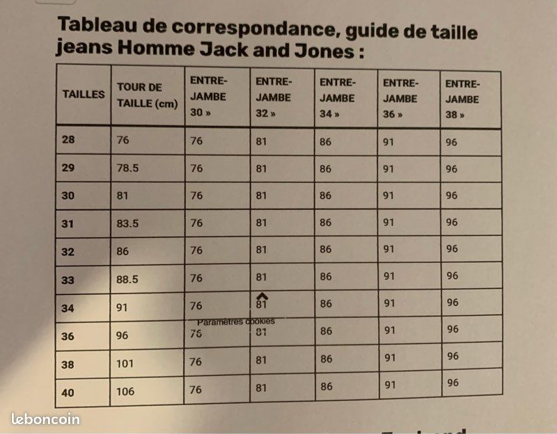 Tableau Pantalon Taille 31 Homme Tableau Taille Homme 30 Mesurer