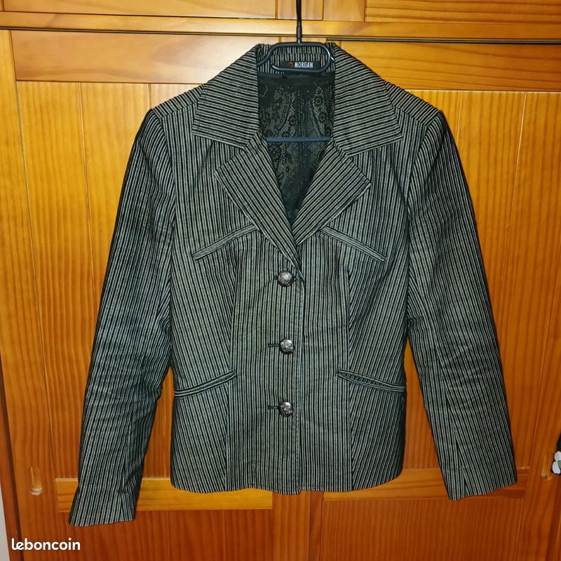 Veste MORGAN Pour Femme - Taille 38 - Noire - En Coton - Courte Et Décontractée