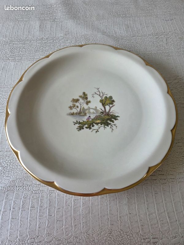 Assiette Sarreguemines Médaille D'or 1844 Ancienne Vintage - 22.4 Cm Fleur (image 4)