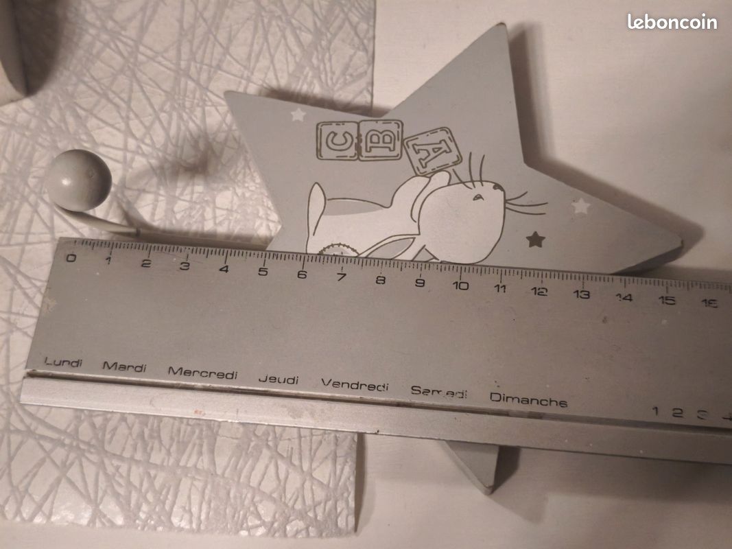Patère porte manteau étoile gris lapin chambre enfant (image 2)