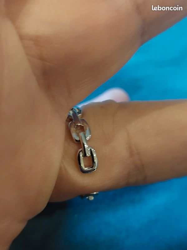 Bague Maillon de chaine et strass argent (image 6)