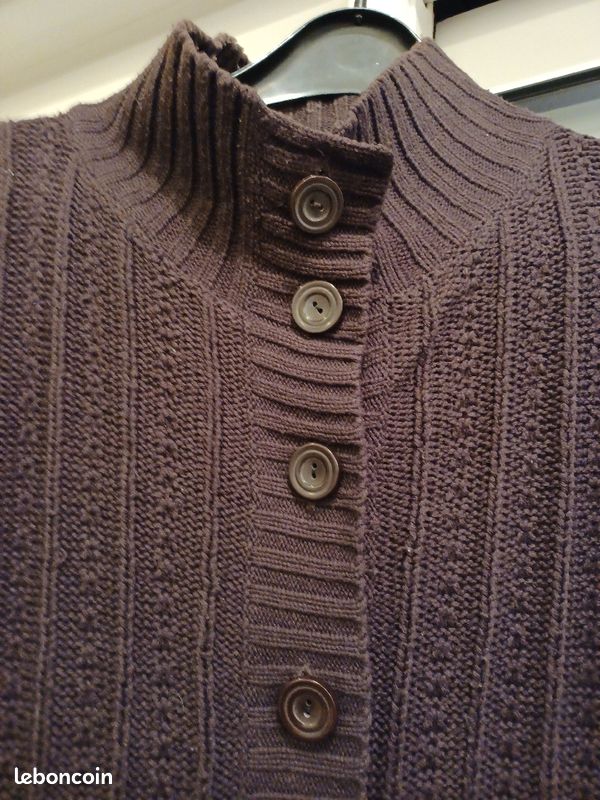 Long cardigan, marron, femme. Taille L (image 2)