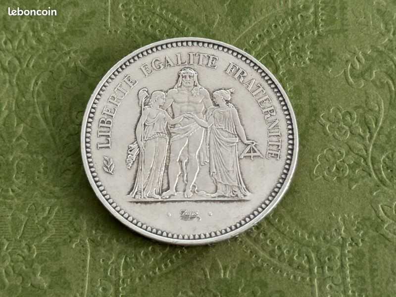 Pièce monnaie 50 Francs Hercule 1975 - Argent (image 1)