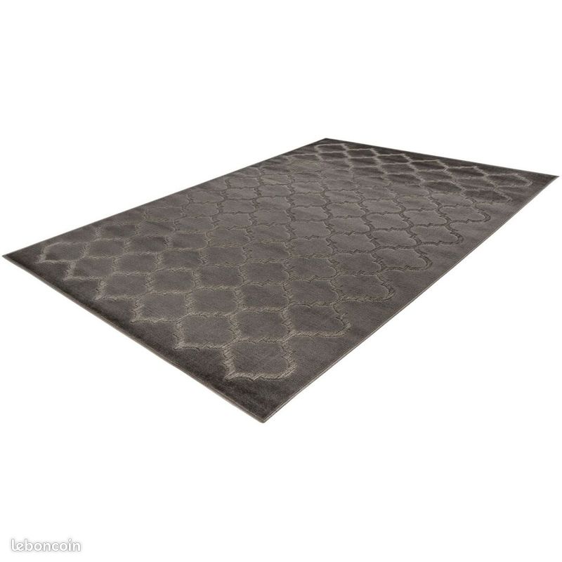 Tapis scandinave effet 3D graphique Miramar Gris 80x300 (image 3)