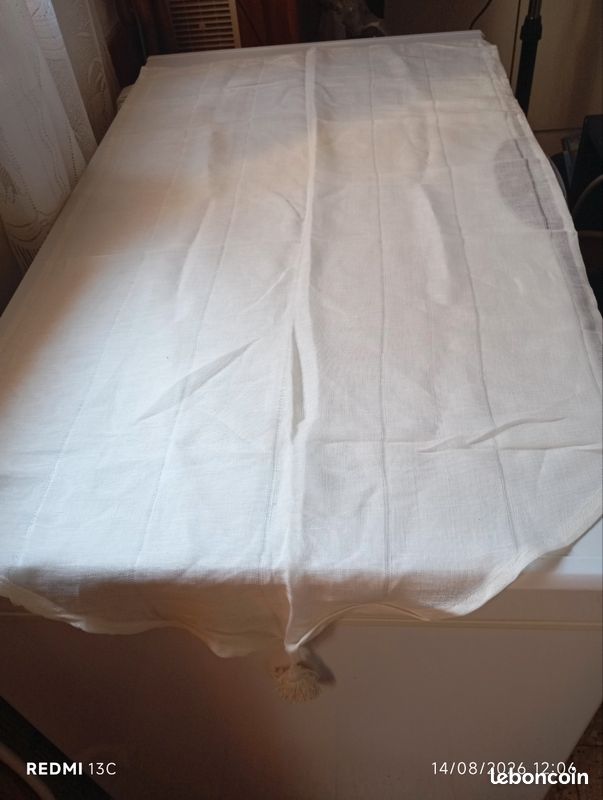 Jolie paire de voilage 60×120 coloris crème (image 1)