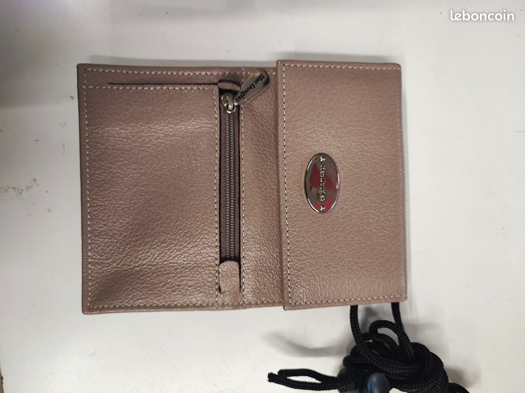 Pochette Main Mac Douglas En Cuir Gris Fleur De Buff - Occasion Comme Neuve