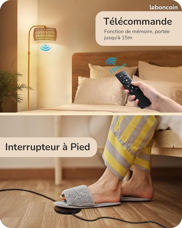 OUTON Lampadaire Sur Pied Salon Avec Télécommande, Ampoule 810 Lumens
