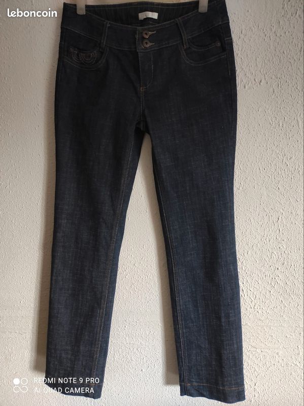 Jean Droit Femme Promod - Taille 38 - Bleu - Neuf Jamais Porté (sans étiquettes) - Coupe Regular