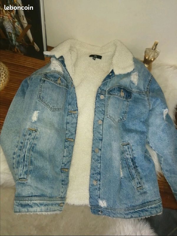 Veste en jean intérieur mouton T. 36 (image 4)