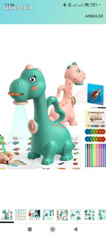 Projecteur De Dessin 2-en-1 Pour Enfants 3-8 Ans - 96 Motifs Dinosaures, Dessin Et Projection Murale