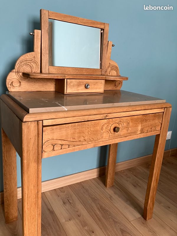 Coiffeuse en Ronce de Noyer, Art Déco - 1930