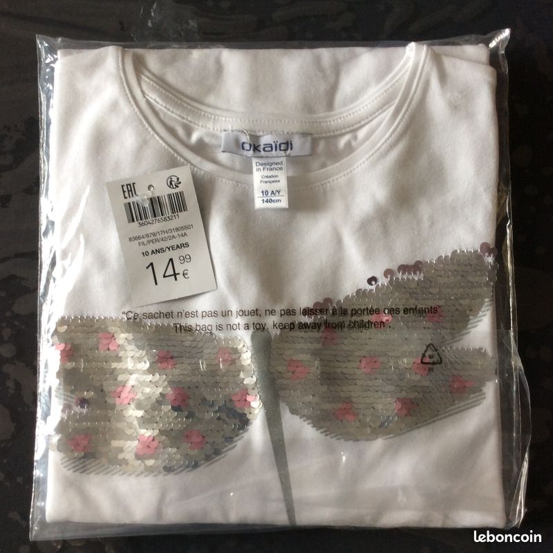 Tee shirt fille neuf 10ans (image 1)