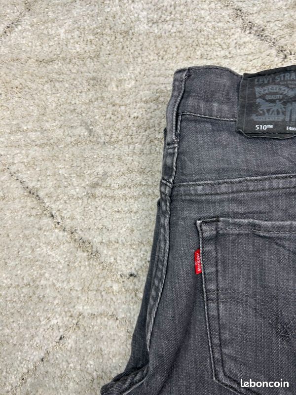 Jean Enfant Levi's 510 Skinny - Taille 26, Longueur 26 - Bleu Délavé/noir - Occasion Très Bon état
