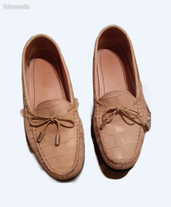 Mocassins Paraboot Femme – Cuir Beige, Taille 35,5 (2 1/2), Plats, Occasion