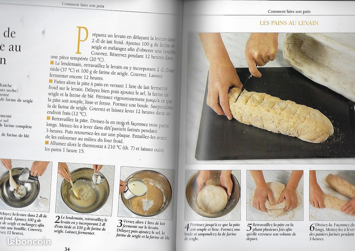 Livre " comment faire son pain " composants materiels ustensils recettes editions rustica (image 3)