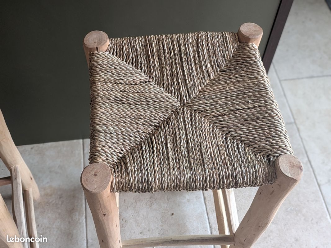 Lot de 2 tabourets marocains artisanaux – H 72 cm (image 3)