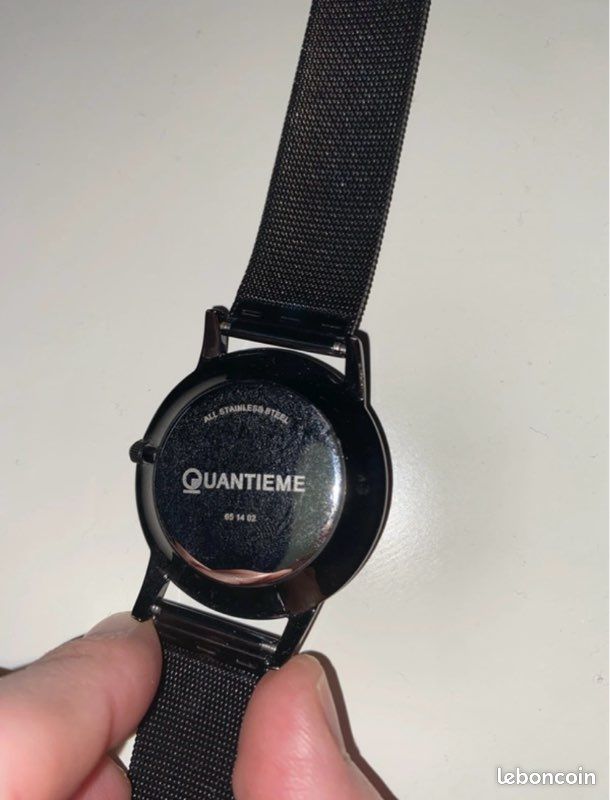 Montre Noire Acier Homme Quantième Montres Bijoux