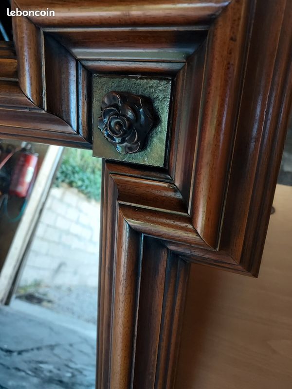 Miroir cadre en bois merisier (image 2)