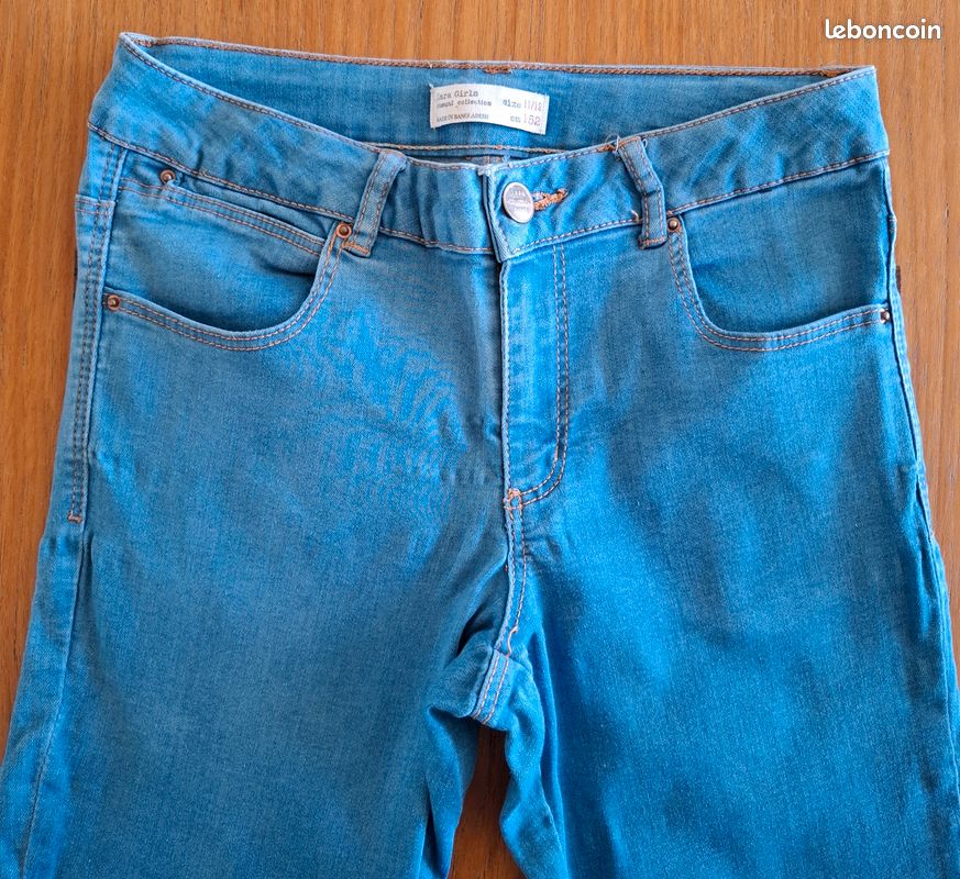 Jean skinny bleu ciel Zara taille 11-12 ans (image 3)