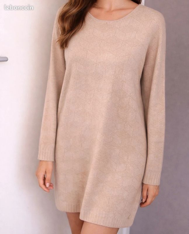 Frnch robe pull beige doré taille M/L (image 1)