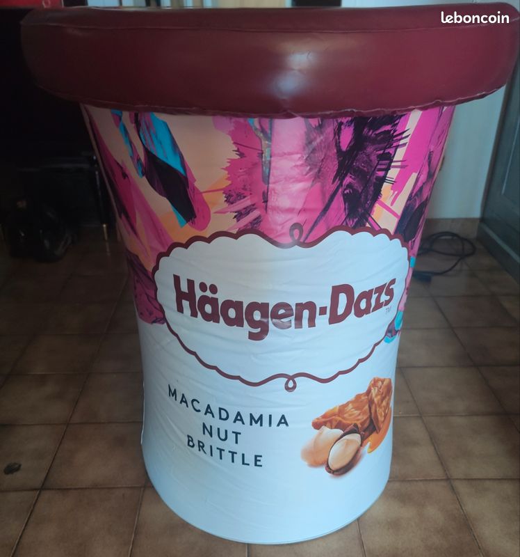 Table de plage gonflable motif pot Häagen-Dazs (image 1)