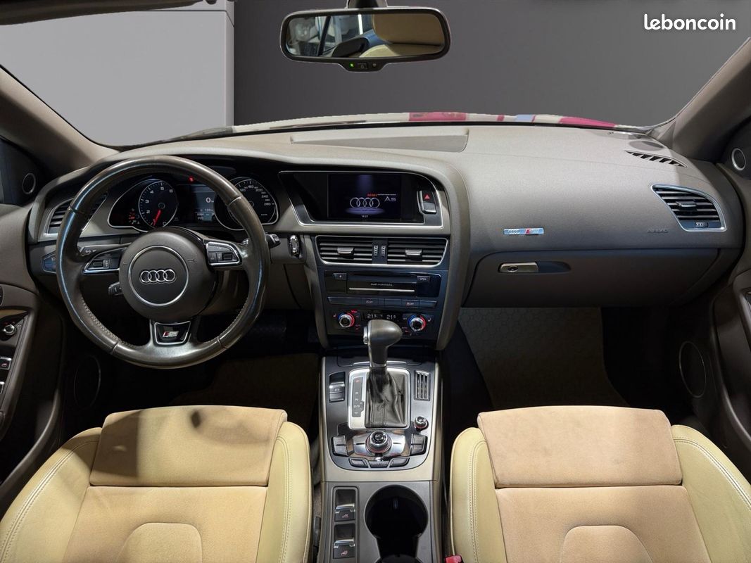 AUDI A5 FACELIFT CABRIOLET 2.0 TFSI 211 S LINE MULTITRONIC 211Ch CONFIGURATION RARE SONO B&O SIEGES CHAUFFANTS CLIM AUTO BI ZONE TELEPHONE AUDIO BT Garantie 12 mois (image 2)