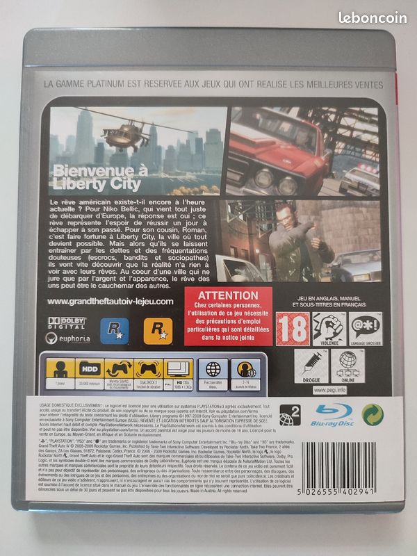 Jeu grand theft auto IV PS3 (image 2)