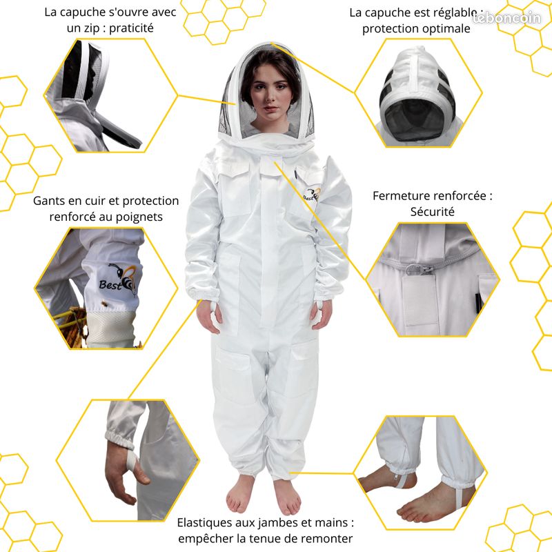 Combinaison D'apiculteur Avec Gants - Brun Clair, Coton, Neuf, Fournitures Et Clôtures Incluses ?