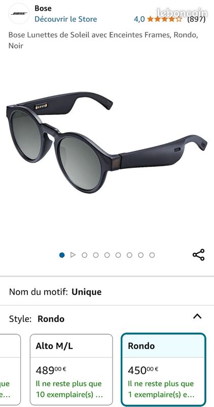 Frames Alto Bose Lunettes De Soleil Avec Enceintes Frames Bose