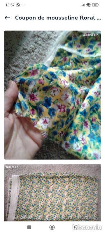 3 mètres de tissu a fleurs neuf (image 1)